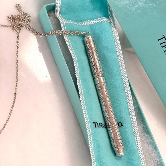 Vintage TIFFANY & CO 925 Sterling Silver Rare Ballpoint Pen with Necklace - Picture 5 of 16